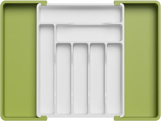 Utensil Organizer for Kitchen Drawer, Green&White