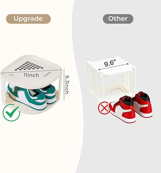 UFORU 9 Tier Vertical Shoe Rack,Corner Shoe Organizer for Entryway,Narrow Free Standing Shoe Organizer for Small Spaces,Tall Shoe Rock for Closet,Easy Assembly Shoe Storage Stand