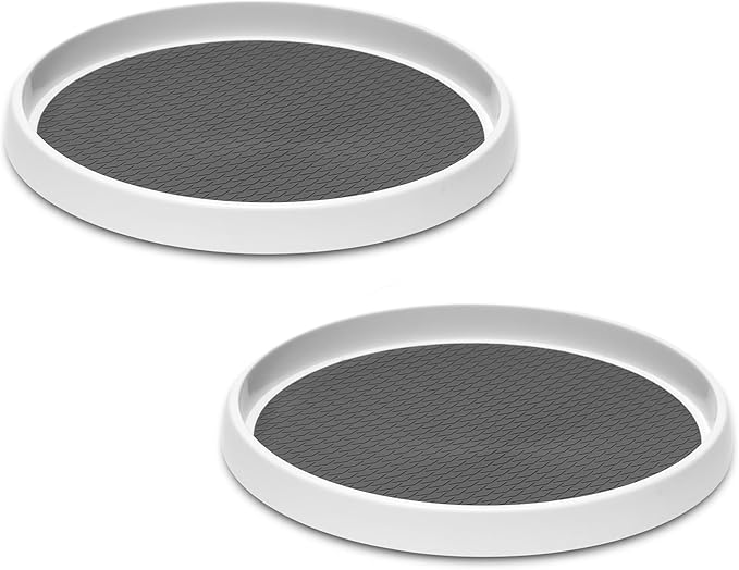 2 Set, 10 Inch Non-Skid Lazy Susan Organizers, Turntable Rack for Cabinet