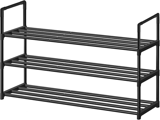 Shoe Rack, Metal Shoe Rack Organizer, Stackable Shoe Storage Shelf for Entryway