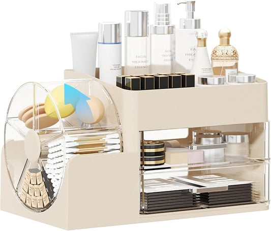Makeup Organizer with Large Capacity, All Cream