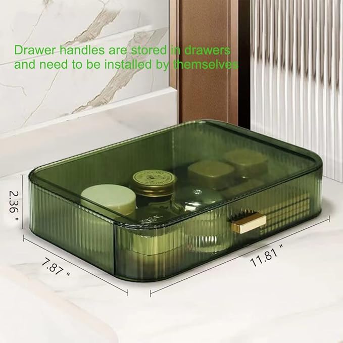 Stackable Makeup Organizer Drawers, Nail Care -Green