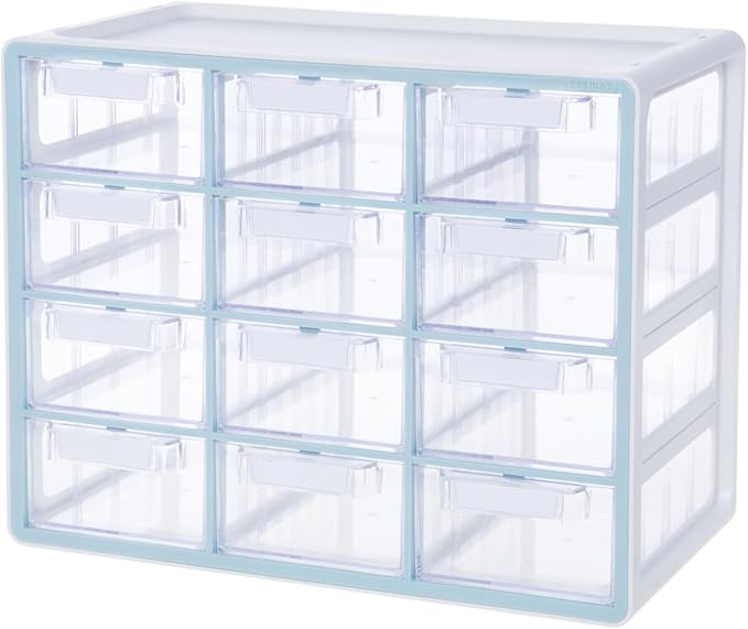 Blue Ginkgo Large 12-Drawer Cabinet, Made in Korea, Blue