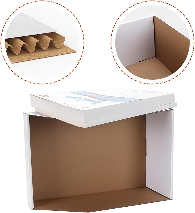 ZBEIVAN Cardboard Storage Bins Boxes 35 Packs 12x8x4.5 Inches, Easy Assembly Pantry Organizer Bins for Shelf, White