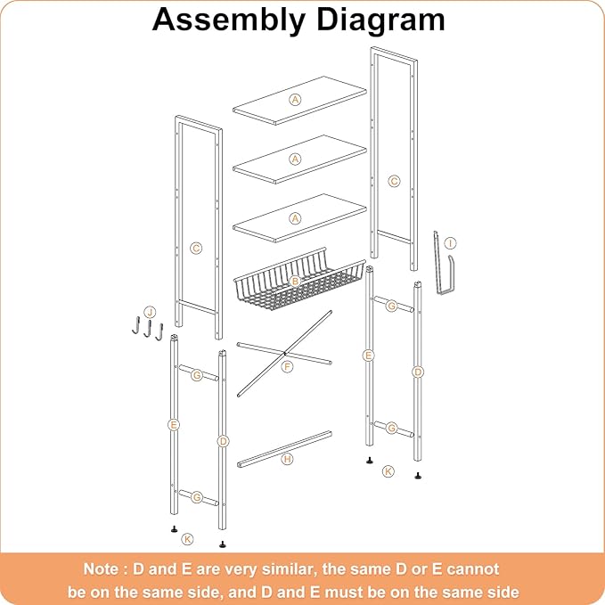 Kalrin Over-The-Toilet Storage Rack, 4-Tier Bathroom Organizer Shelf Over Toilet with Adjustable Shelf and Basket, Freestanding Space Saver Bathroom Shelves Above Toilet for Room (Pure White)