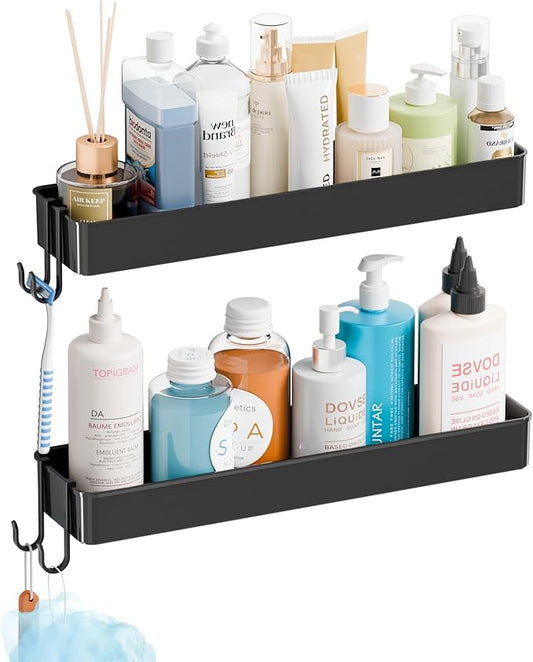 2 Pack Black in Shower Organizers, Adhesive Shower Caddy