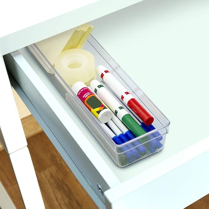 Glad Plastic Drawer Storage Tray, Heavy Duty Organizer Bin for Home, Kitchen