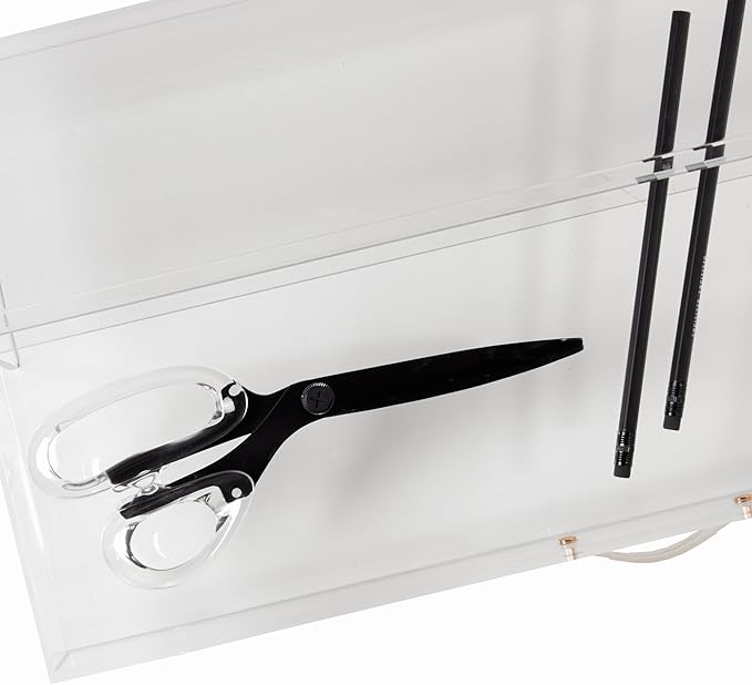 Russell+hazel Acrylic Monitor Stand with Drawer, 20” x 10” x 5.25”