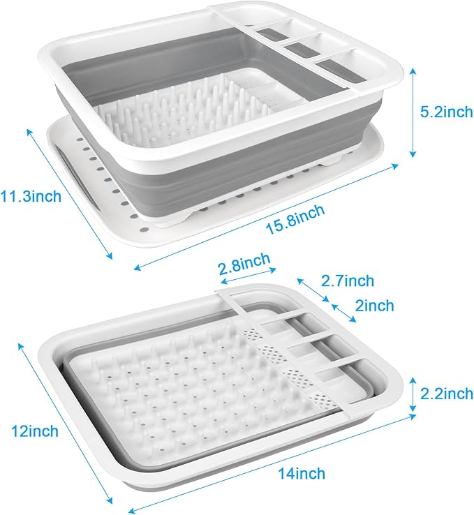 Collapsible Dish Drying Rack Portable Dish Drainers for Kitchen Counter