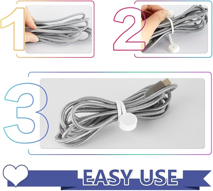 White Magnetic Cable Ties 10-Pack