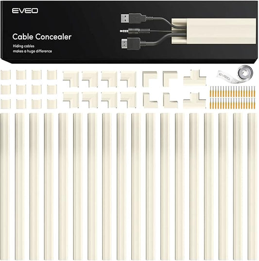 Cable Hider Wall 306”, Cable Raceway Cord Hider, Beige