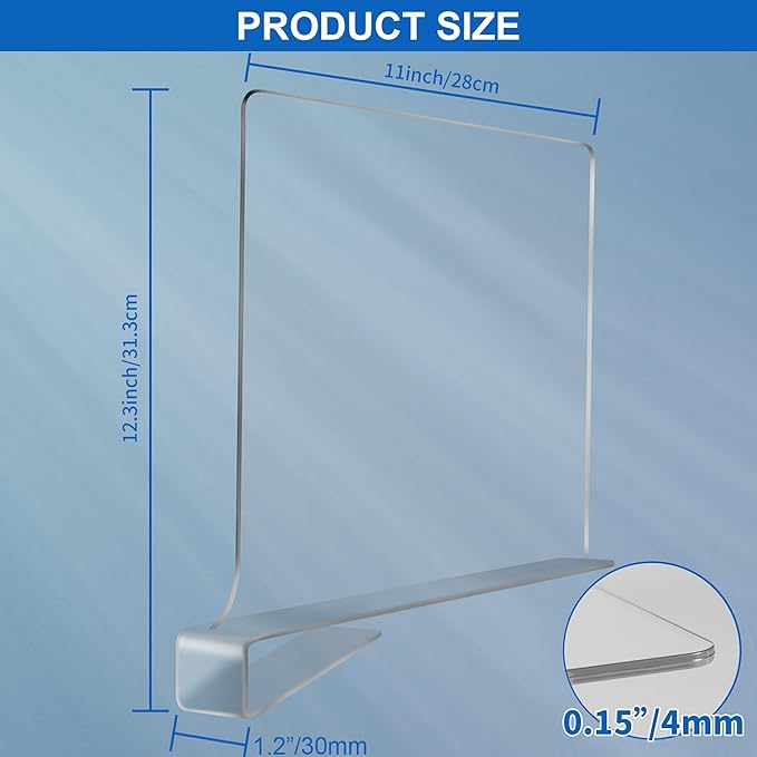 12 Inches [Extra Tall Version] Clear Shelf Dividers for Closet Organization