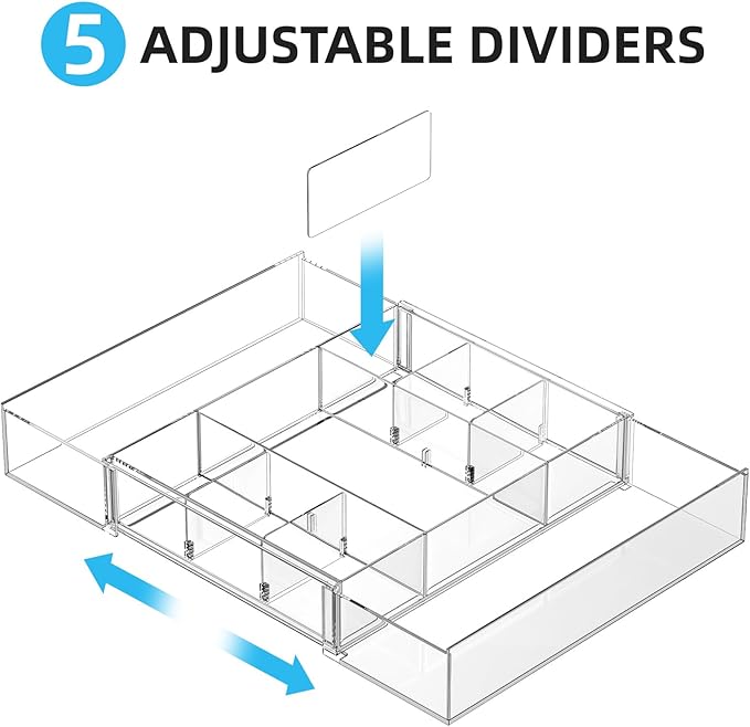 Expandable Desk Drawer Organizer, Clear