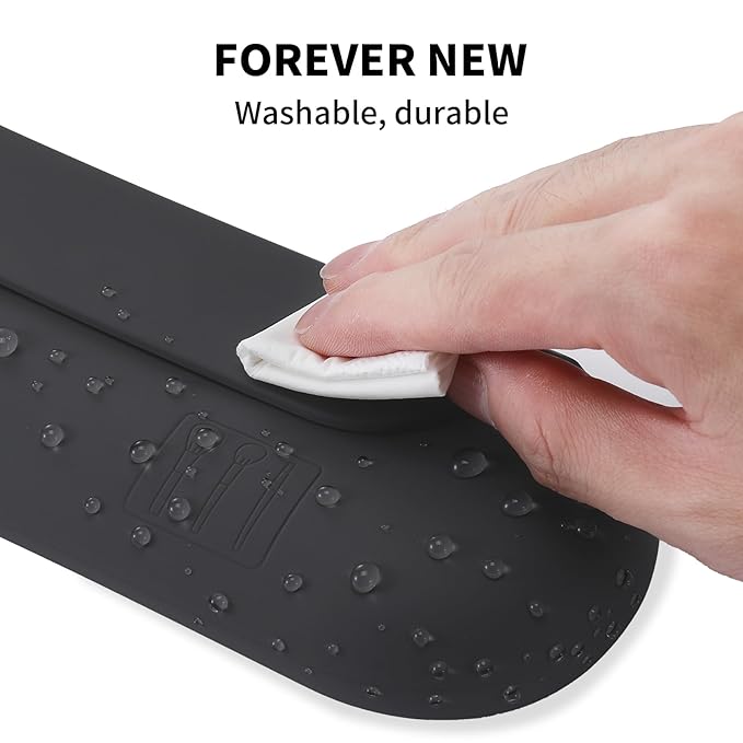 AGIKET Silicone Makeup Brush Holder Travel Cosmetic Bag：Soft Portable Cosmetic Face Brushes Holder with Upgrade Anti-Fall Out Magnetic Closure, Large Travel Makeup Brush Case - Grey