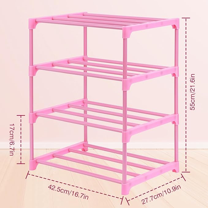 4-Tier Free Standing Shoe Racks for 6-8 Pairs Shoe Storage