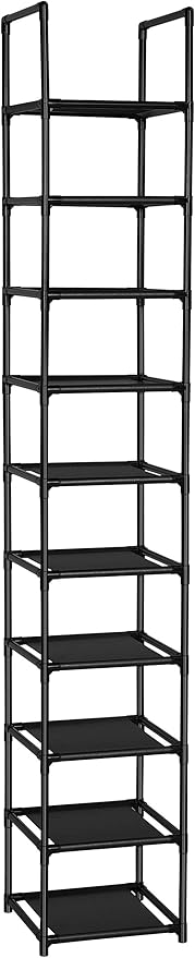 HOME 10 Tiers Shoe Rack Space Saving Vertical Single Pairs Sturdy Shoe Shelf