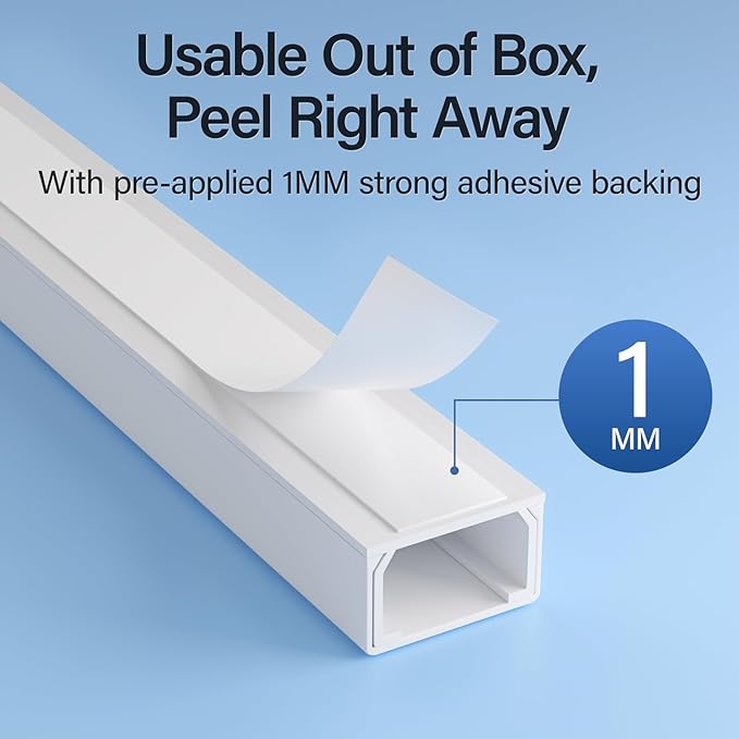 56.7in Cord Hider, Cord Covers for 1-2 Wires on Wall, One-Cord Cable Hider
