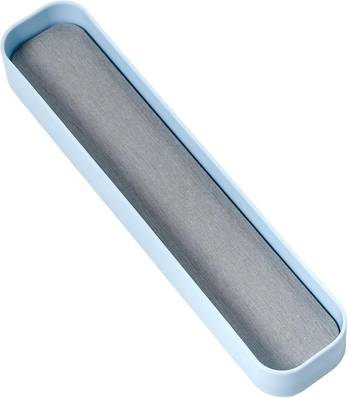 madesmart Toothbrush Tray with Drying Stone, Quick-Dry Organizer for Toothbrushes, Razors, Toothpaste & Bathroom Counter Essentials, Blue