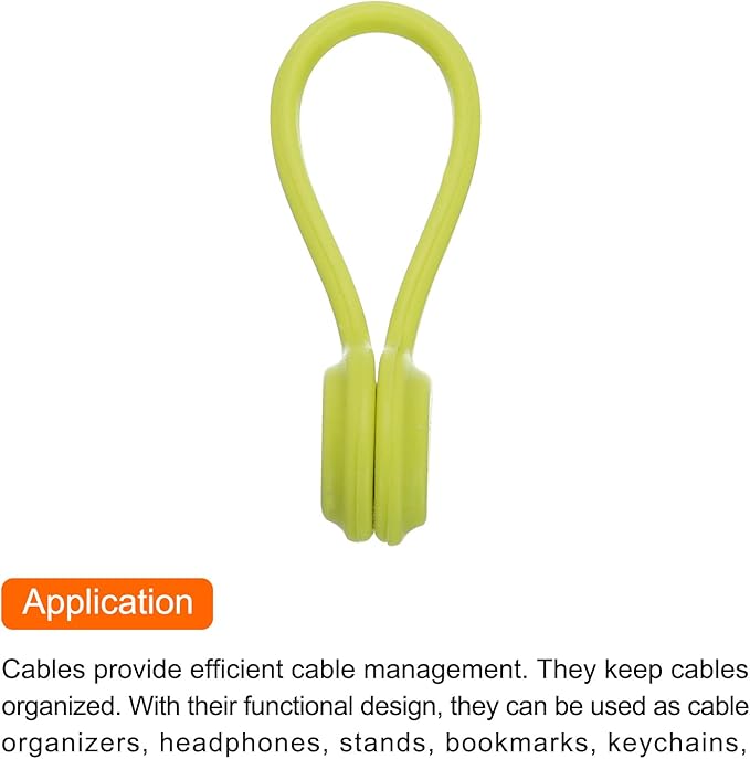 Magnetic Cable Clips 4.3 Inch x 0.6 Inch Green Magnetic Cord Organizer Cable