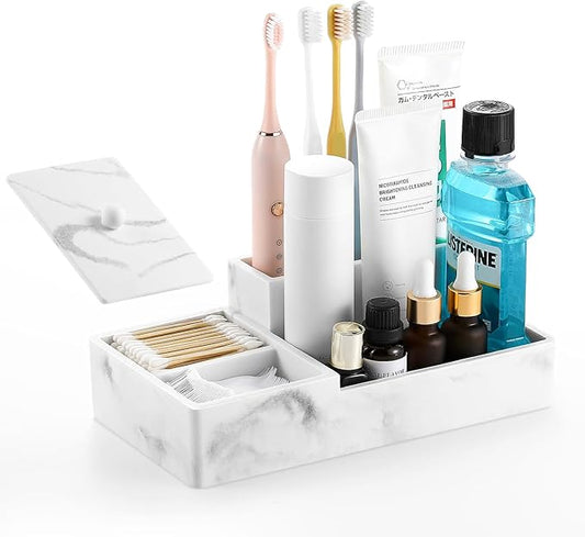Bathroom Counter Organizer, Gravel White