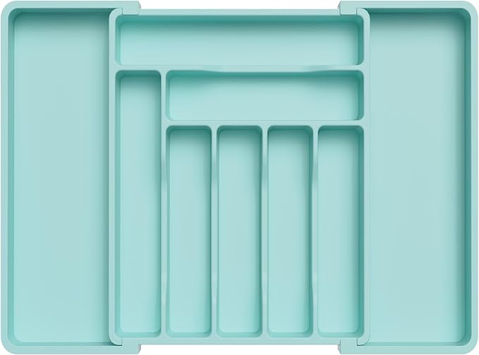 Utensil Organizer for Kitchen Drawer, Turquoise