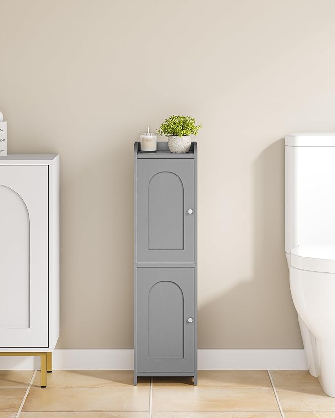 Bathroom Storage Cabinet, 7.9" D x 7.9" W x 29.5" H Gray
