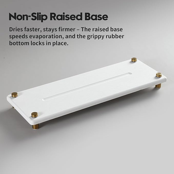 White Gold Dish Drying Rack Tray