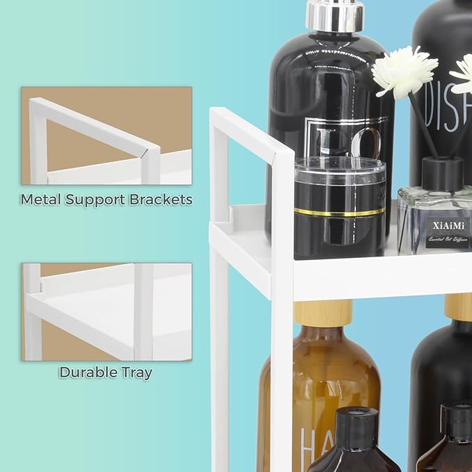 2-Tier Countertop Organizer for Bathroom, White