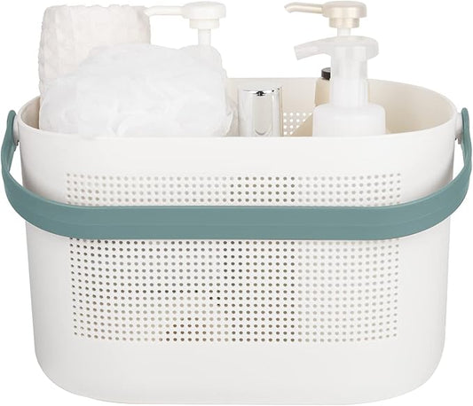 Plastic Storage Baskets with Handles, Green