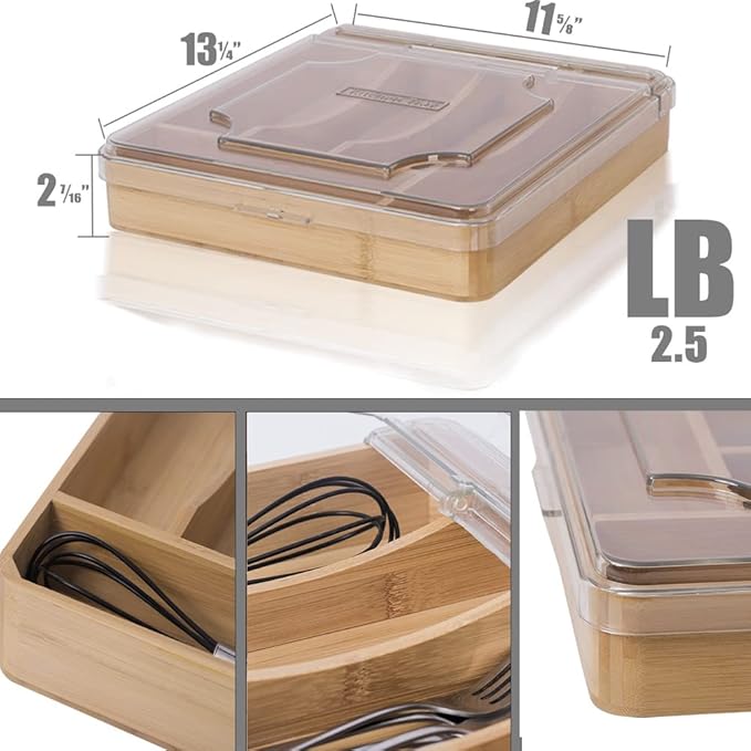 Kitchen Drawer Organizer, 13 Inch Silverware Utensil Tray Holder