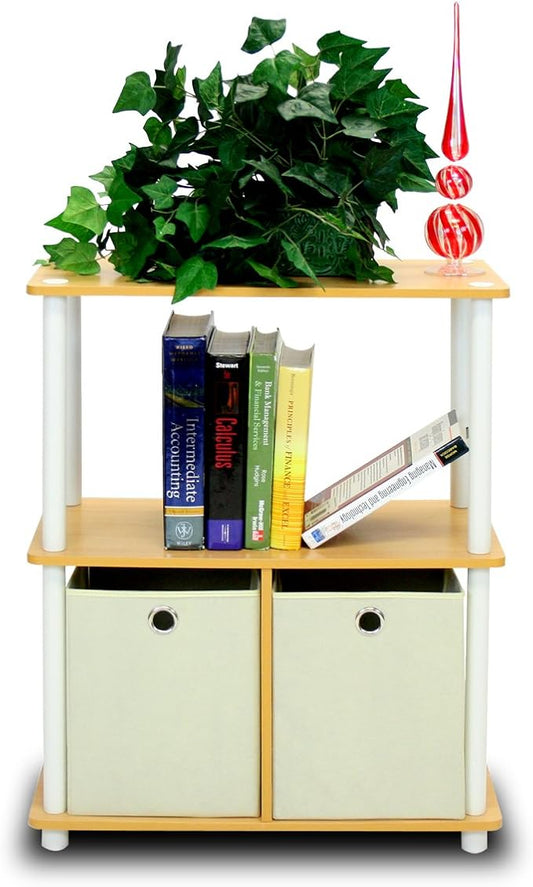 Furinno 99152BE/WH/IV 3-Tier Go Green Multipurpose Storage Rack Shelving Unit