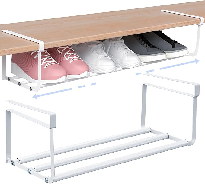 4 Pcs Expandable Shoe Rack Organizer for Closet 16.5-31.5 Inch Adjustable