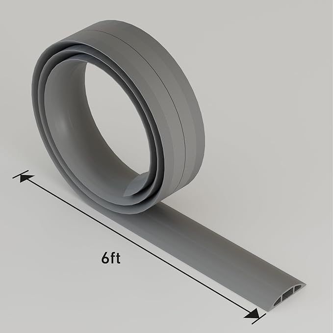 D-Line 6ft Floor Cord Cover, Cable Channel, Protect Cords, Prevent Trips