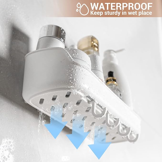 Shower Caddy Suction Cup NO-Drilling Removable Bathroom Shower Shelf Powerful