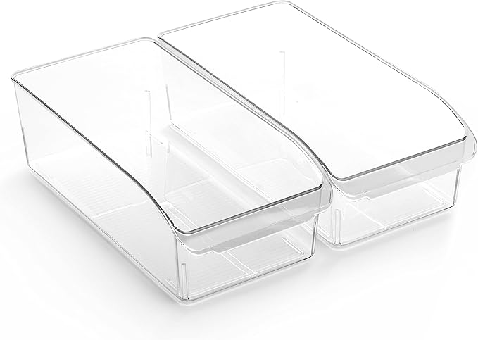 Plastic Storage Bins, Small, THE CURVE COLLECTION, Pantry Organization