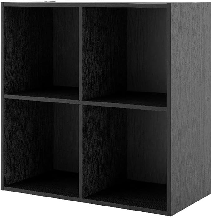 Homes, Inside + Out Apexa 4-Cube Storage Organizer Shelves, Black