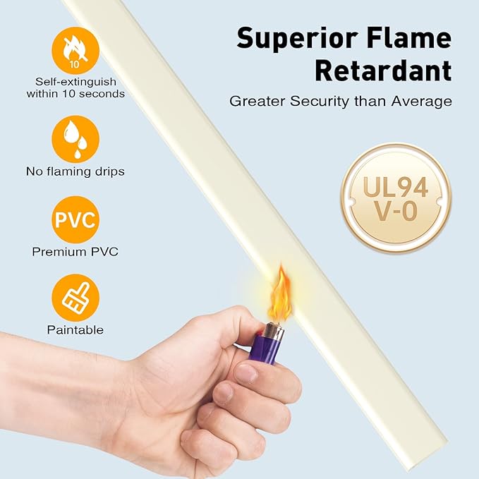 Delamu Beige Cord Hider, 56.7in Beige Cable Hider, Cord Covers for Wires on Wall, Wire Hider Wire Covers for 2-3 Cords for TV on Wall, Easier Setup Cable Cover Management, 4X L14.2 W0.94 H0.47in
