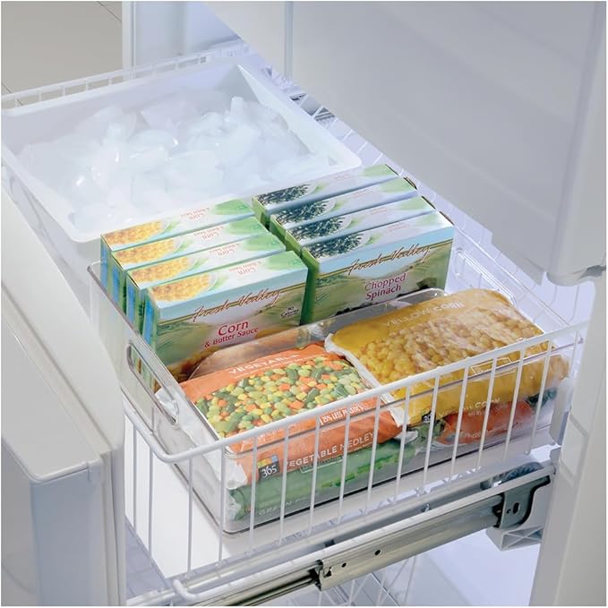 iDesign Divided Pantry Bin with Handles for Pantry, Refrigerator, or Freezer - Set of 3 - Clear