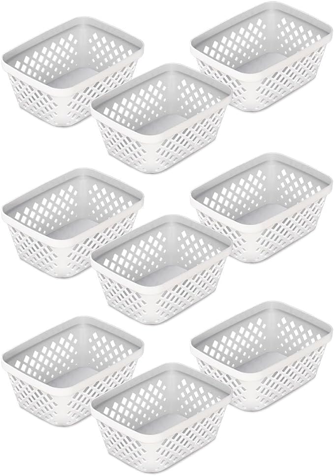Glad Plastic Storage Basket Set, 6.25" L x 4.6" W x 2.7" H