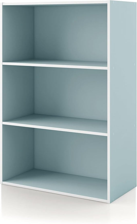 Homes, Inside + Out Apexa 3-Tier Cube Storage Organizer Shelves, Light Blue