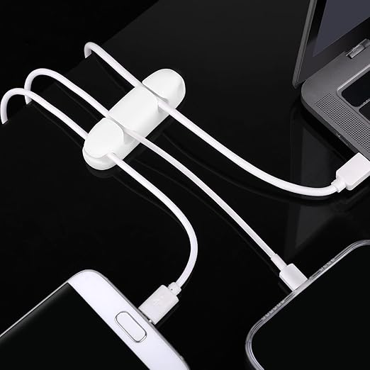 WLLHYF Cable Clips 3PCS Cord Wire Organizer Cable Management Holders 4 Hole Silicone Cable Harness USB Charging Accessory Cable Holder for Office and Home Desk