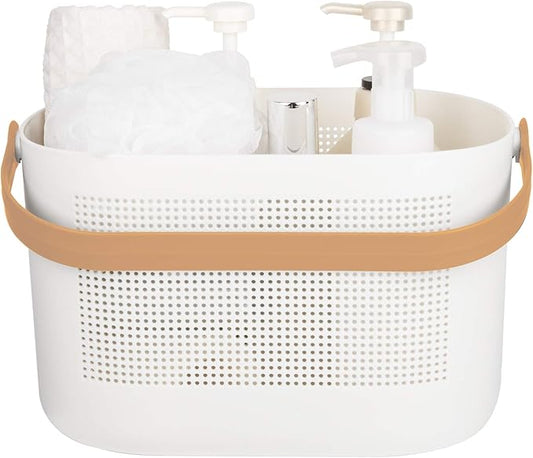 Plastic Storage Baskets with Handles, Yellow