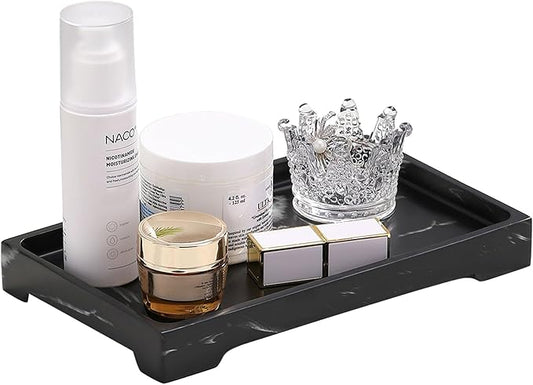 Bathroom Sink Vanity Trays, 10" x 6" Resin Vanity Tray for Soap Dispenser