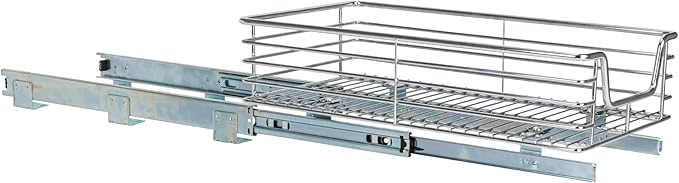 Household Essentials Chrome-Plated Steel Pull-Out Organizer with Artisanal