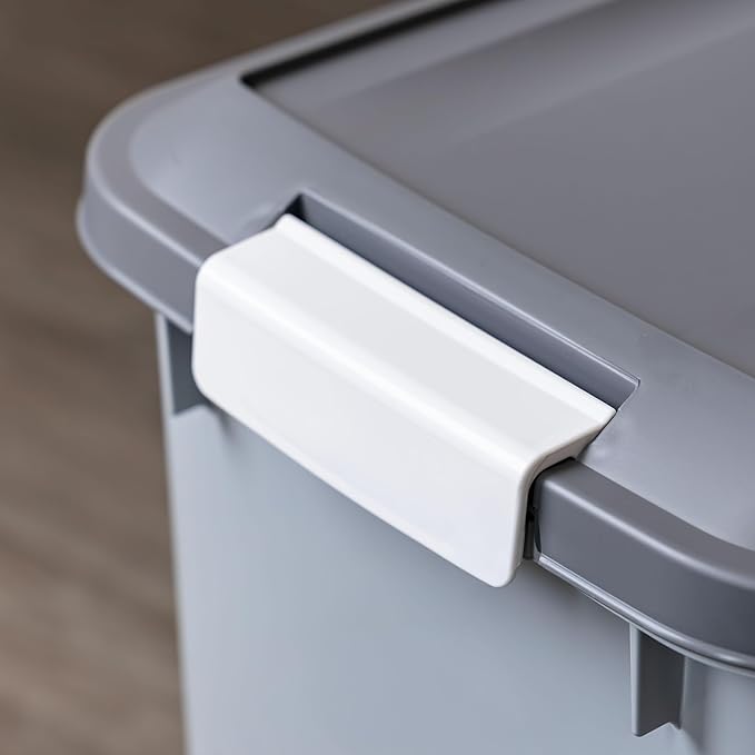 USA Dog Food Storage Container with Wheels, Airtight Lid, 2-Cup Scoop