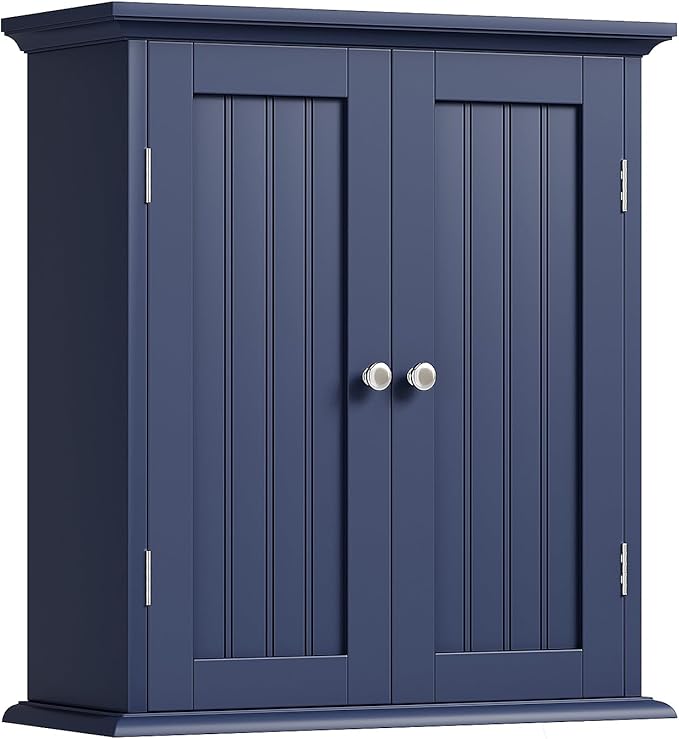 Bathroom Wall Cabinet, Over The Toilet Space Saver Storage Cabinet, Navy Blue