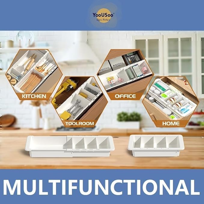 Sliding Drawer Tray with Adjustable Dividers