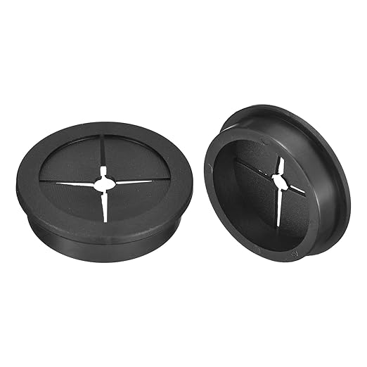 uxcell 2 Pcs Cable Cord Grommet, 1-3/4 Inch (45mm) Desk Grommet Flexible Rubber Grommets Wire Hole Cover Pass Through for Office Computer Desk Wire Organizer, Black