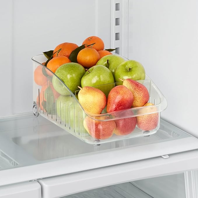 YouCopia RollOut® Fridge Drawer 8", Fridge Organizer and Storage, Clear BPA-Free Refrigerator Bin with Adjustable Dividers