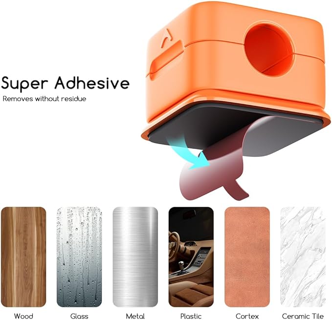 smofish Magnetic Cord Organizer Holder, 6 Pack Desk Cable Clips Management, Hide Phone Charging Cable Keeper, Strong Adhesive Wire Charger Holder for Nightstand, Kitchen Appliances, Office Supplies